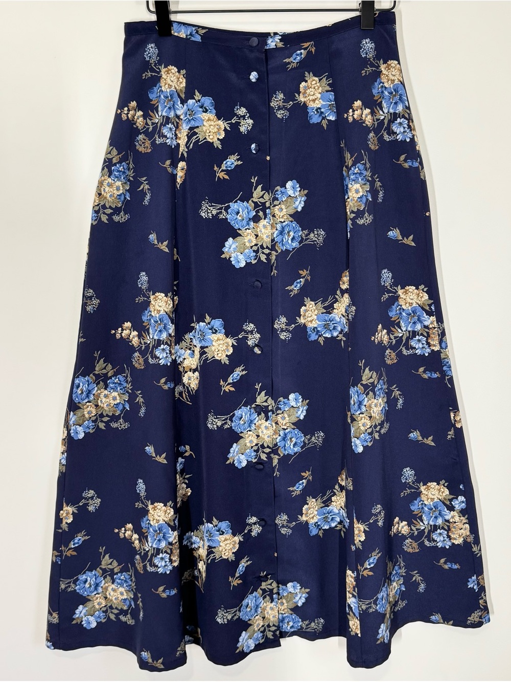 Vintage 90s Button Front Midi Skirt Size S Floral Grunge Boho Feminine Old Navy